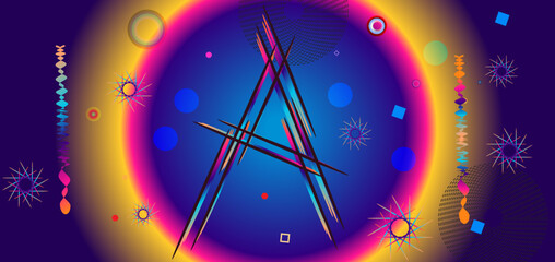 Abstract background with multicolored geometric elements. Vector illustration for your design
