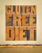 © MarekPhotoDesign.com - gluten free diet word abstract - text in letterpress wood type against art paper, healthy eating concept