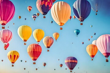  colorful balloons in the sky