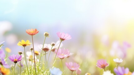 Wall Mural - Colorful floral meadow background