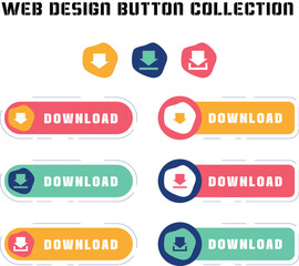 Wall Mural - set of web buttons for web