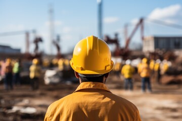 Unrecognizable Worker In A Yellow Hard Hat