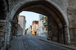 Archway to  medieval walled city Tallinn, Estonia