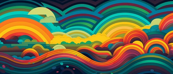 Background landscape pattern, with parallel lines illustration