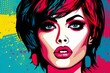 © avrezn - Rebel punk girl with vibrant lips in a pop art scene, Generative AI