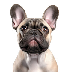 Poster - transparent background with a French bulldog in front