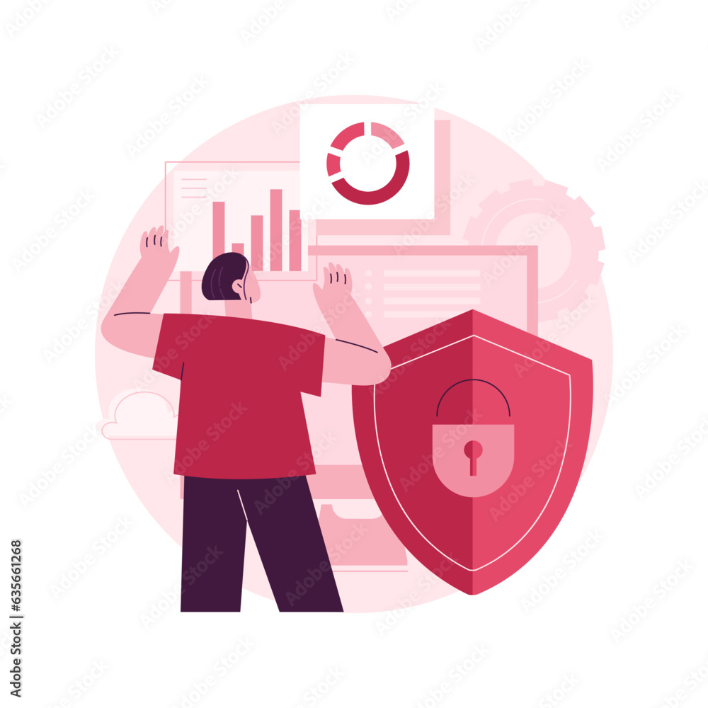 Cyber security risk management abstract concept vector illustration ...