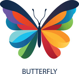 Colorful butterfly vector logo design isolated on white background