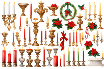 Wall Mural - candlestick with candles for christmas 01