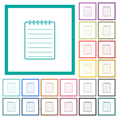 Poster - Spiral notepad flat color icons with quadrant frames