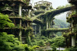 © Dinusha - landscape of nature reclaiming man-made structures over time. Showcasing the gradual process of vegetation and decay overtaking once bustling human creations, symbolizing the passage of time.