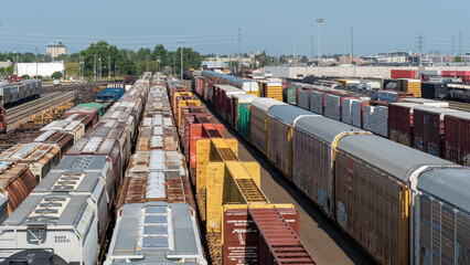 Symington Yard in Winnipeg, Manitoba, Canada, on July 20, 2023. Symington Yard is the largest rail classification yard of the Canadian National Railway. 