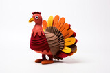 Fototapeta Pokój dzieciecy - Felt turkeys for Thanksgiving on a white background