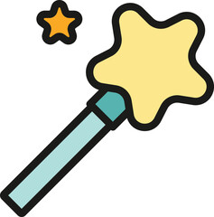 Poster - Magic wand tool icon outline vector. Digital scale. Edit stroke color flat