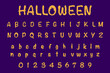 Halloween font A-Z alphabet letters uppercase, lowercase and 0-9 numbers vector and illustration