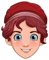 Poster - Male teen cartoon wearing hat