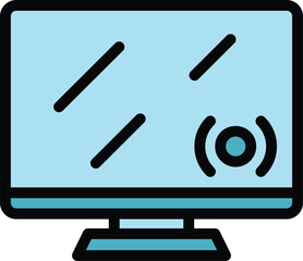 Wall Mural - mobile monitor touch icon outline vector. smartphone app. screen digital color flat