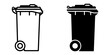 ofvs447 OutlineFilledVectorSign ofvs - garbage can vector icon . rubbish bin sign . side view . isolated transparent . black outline and filled version . AI 10 / EPS 10 / PNG . g11788