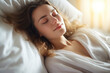 © Florian - Beautiful young woman sleeping in bed, natural light