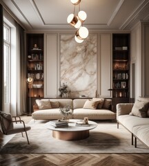 Modern living room showcasing a chic sofa close-up, sleek design, and hardwood floors.