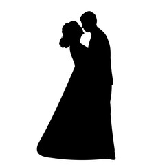 Wall Mural - silhouette man and woman on white background vector