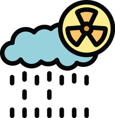Canvas Print - Nuclear rain icon outline vector. Air dust. Eco purify color flat