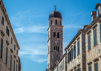 Poster - Bell tower of Franciscan Church and Monastery in Dubrovnik, Croatia