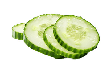 Poster - Cucumber Slice on Transparent Background. AI