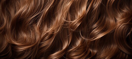 Curly brown hair texture. Generative AI technology.