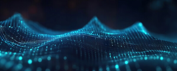 Abstract digital background. Can be used for technological processes, neural networks and AI, digital storages, sound and graphic forms, science, education, etc.