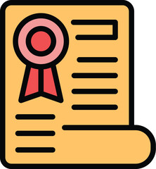Sticker - Training diploma icon outline vector. Staff team. Workshop course color flat