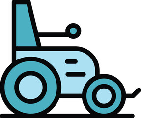 Poster - Headrest electric wheelchair icon outline vector. Scooter chair. Power drive color flat