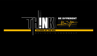 think outside of the box slogan tee graphic typography for print t shirt.
