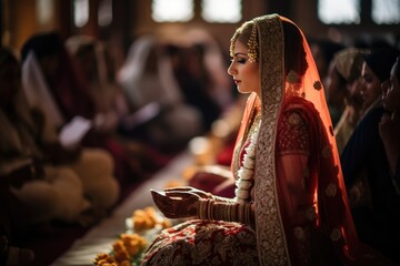 Bride in traditional Indian wedding attire. A fictional character Created By Generated AI.