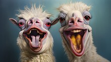 A Photorealistic Background Capturing The Irresistible Humor Of Animals Caught In Laughter. Fairy Tale Background, Animal Card. Generative AI. 
