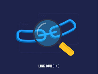 Wall Mural - link building seo concept. backlink digital marketing strategy for increase website traffic and doma