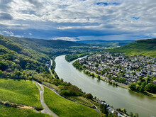 The City Of Bernkastel-Kues On The Shore Of Moselle River, Germany.