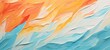 © Corri Seizinger - Closeup of abstract rough colorful blue orange complementary colors art painting texture background wallpaper, with oil or acrylic brushstroke waves, pallet knife paint on canvas (Generative Ai)