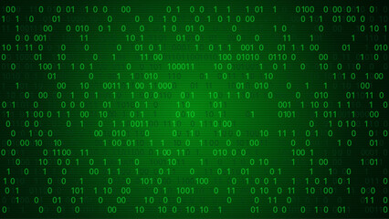 High-Tech Intrigue: Abstract Green Background Infused with Binary Code Numbers. Conceptual Visual Representing Data Breaches, Malware Incidents, Cyber Attacks, and Hacking Threats in the Digital Age.