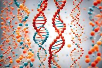 DNA molecule structure. Dna double helix. Medical science research of chromosome DNA genetic biotechnology in human genome cell. Science laboratory experiments analysis and genetic