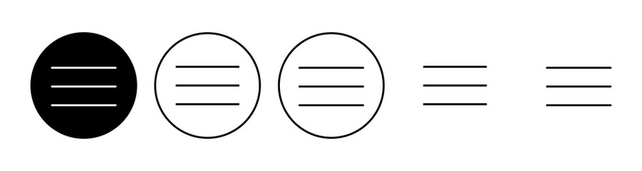Menu Icon set. web menu icon. hamburger menu symbol