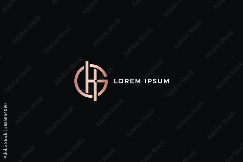 gh letter style fashion brand luxury style design modern style creative ...