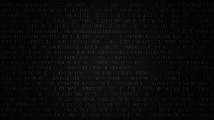 High-Tech Intrigue: Abstract Black Background Infused with Binary Code Numbers. Conceptual Visual Representing Data Breaches, Malware Incidents, Cyber Attacks, and Hacking Threats in the Digital Age.