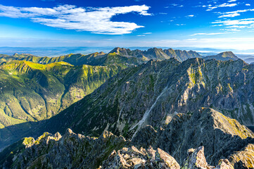 Wall Mural - Summer landscape of the Tatra Mountains from the Krivan peak.