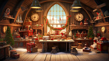 Inside Santa's North Pole Workshop, Merry Elves Craft Gifts For The Grand Christmas Night, Spreading Joy Worldwide
