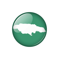 Sticker - Jamaica Circle Button Country Map Vector Template