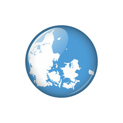 Sticker - Denmark Circle Button Europe Country Map Vector Template