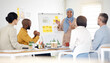 © Wesley/peopleimages.com - Creative woman, coaching and whiteboard in presentation, meeting or team planning together at office. Happy female person, manager or mentor training staff in teamwork, ideas or startup at workplace