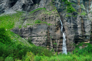 Wall Mural - Cirque du Fer-a-Cheval tour with Bout du Monde, the most grand alpine mountain cirque, natural circus,  limestone of 4 to 5 kilometers of development, walls of 500-700m high, Haute- Savoie, France