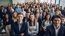 Portrait Shot Diverse Group Of Business Professionals Modern Multi Ethnic Business Team Standing And Looking At Camera,ai Generate